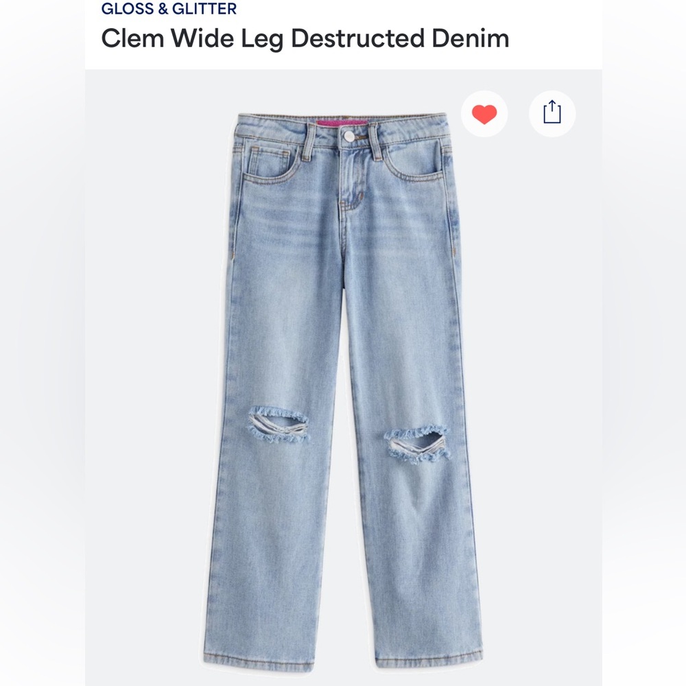 Gloss & Glitter, sz 12, indigo jeans
